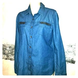 INSO denim button up with zipper detail